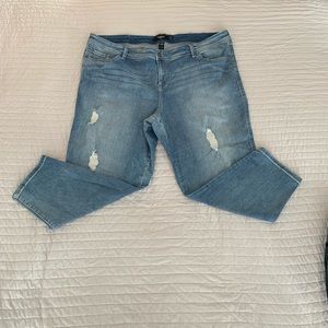 Torrid Light Distress Crop Jeans